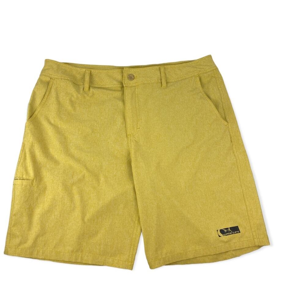 Wave Life Men's Short Mustard Yellow size 38 Beach Outdoor Board Hybrid Shorts